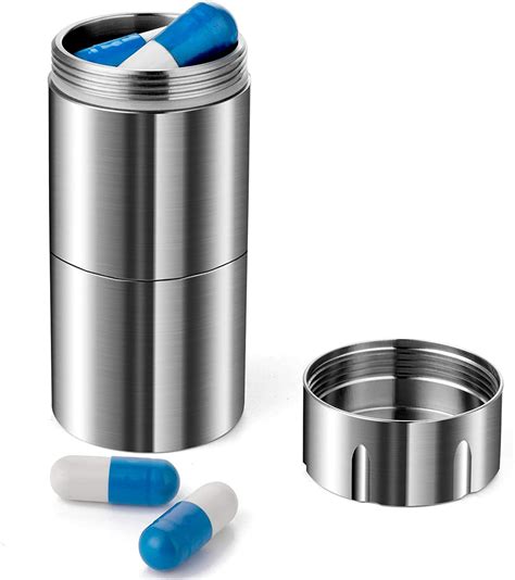 metal combination pill box|small metal pill container.